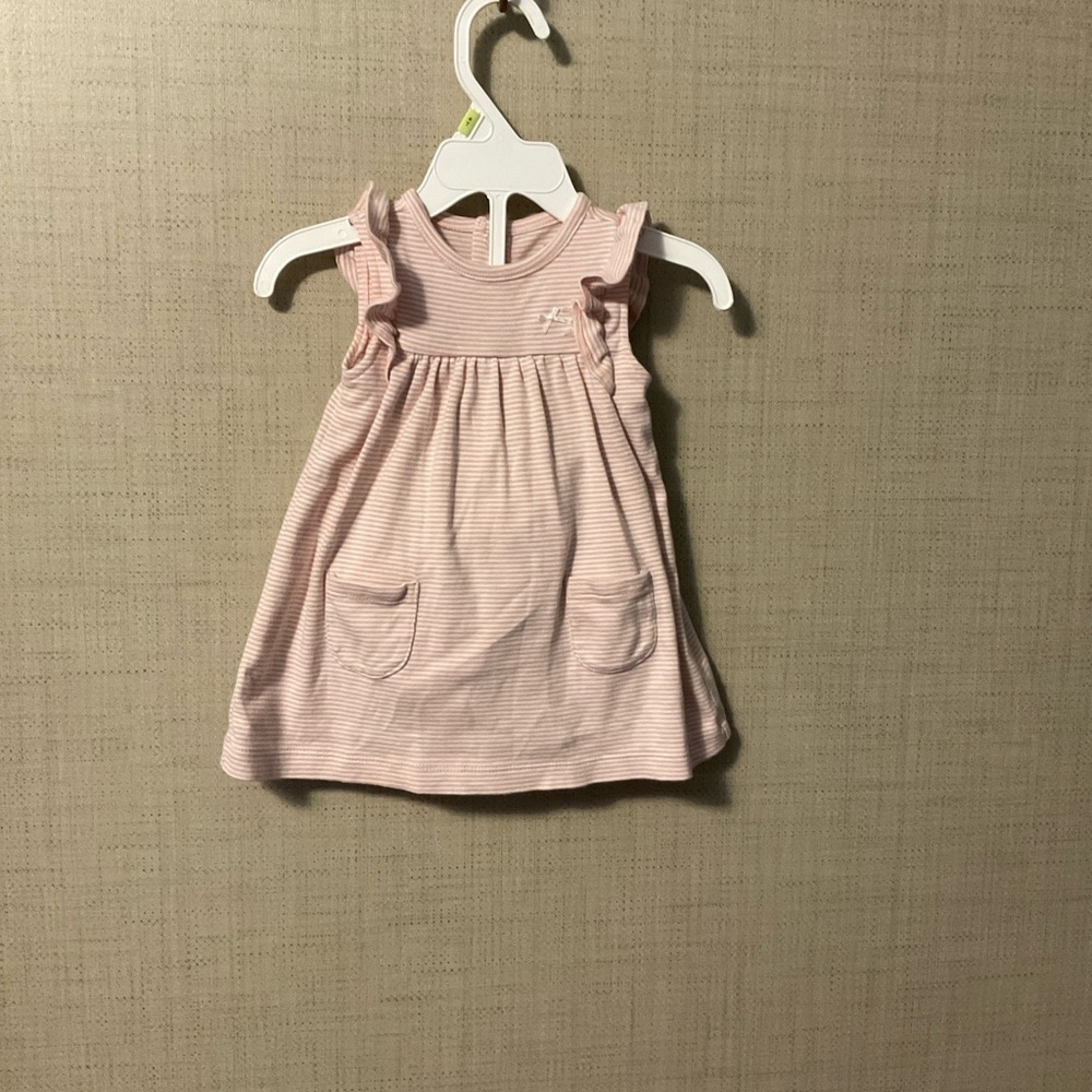 Carter's Soft Pink Striped Dress with Ruffles